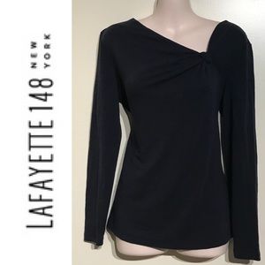 Lafayette Navy Long Sleeves Top Large